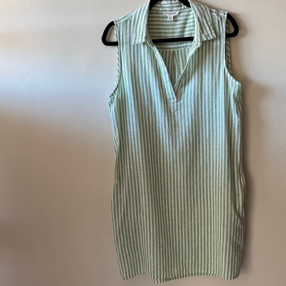 beachlunchlounge Dresses & Skirts - Beach lunch lounge Striped Sleeveless dress linen /cotton blend -made in India